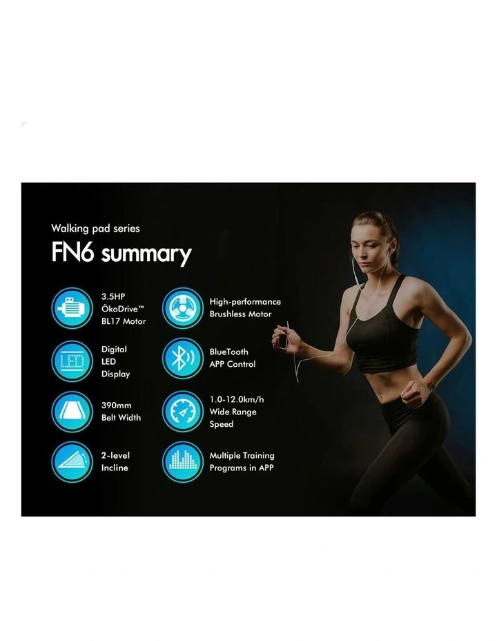 Electric Walking Pad Treadmill in Black image 3