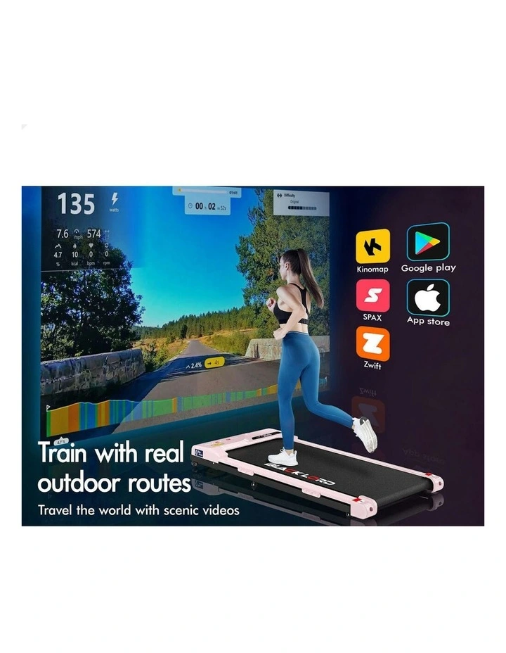 Electric Walking Pad Treadmill in Pink image 4