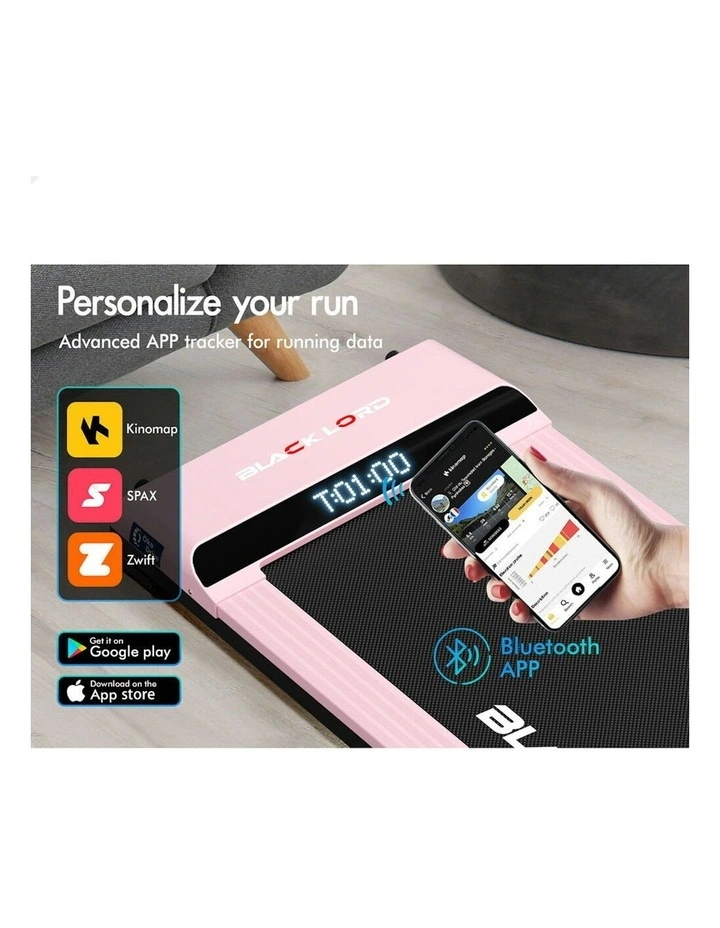 Treadmill Electric Walking Pad Steel Frame Under Desk Gym 410mm in Pink image 4