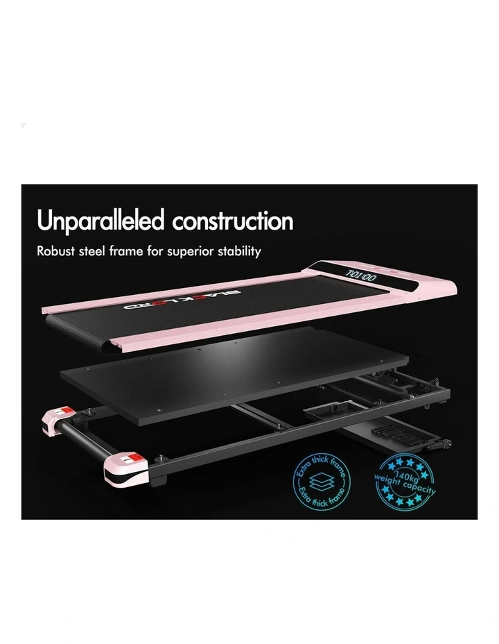 Treadmill Electric Walking Pad Steel Frame Under Desk Gym 410mm in Pink image 6