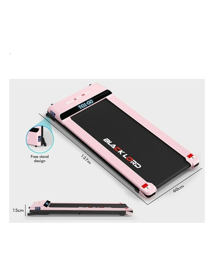 Treadmill Electric Walking Pad Steel Frame Under Desk Gym 410mm in Pink image 7