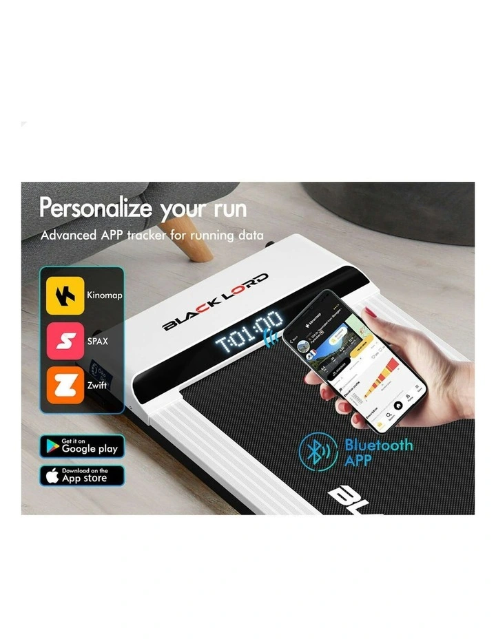 Treadmill Electric Walking Pad Steel Frame Under Desk Gym 410mm in White image 4