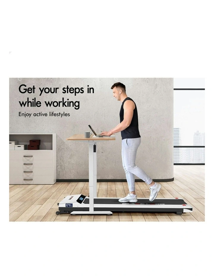 Treadmill Electric Walking Pad Steel Frame Under Desk Gym 410mm in White image 5