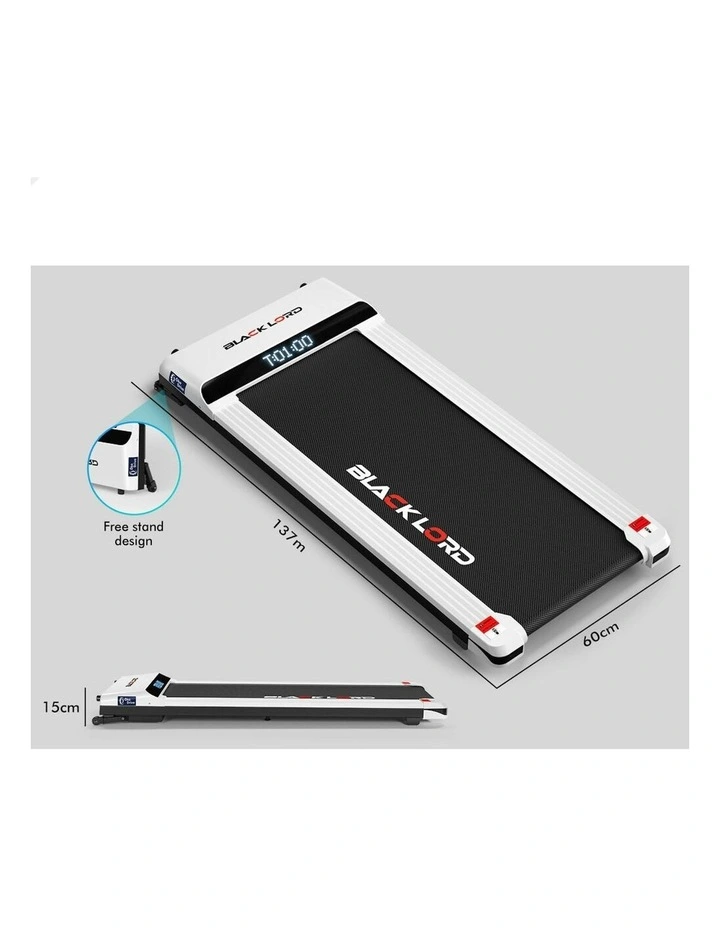 Treadmill Electric Walking Pad Steel Frame Under Desk Gym 410mm in White image 7