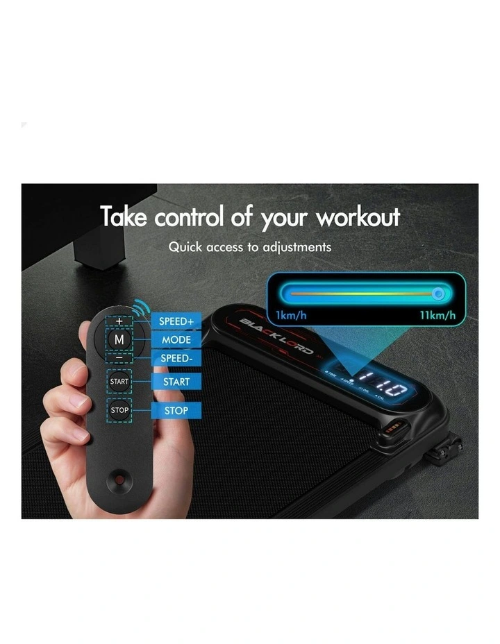 Treadmill Electric Walking Pad Incline Shock Absorbers Gym in Black image 7