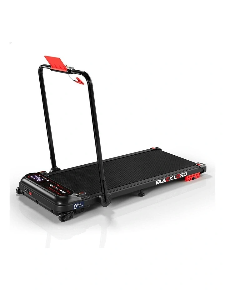 Treadmill Electric Walking Pad Incline Shock Absorbers Foldable in Black image 1