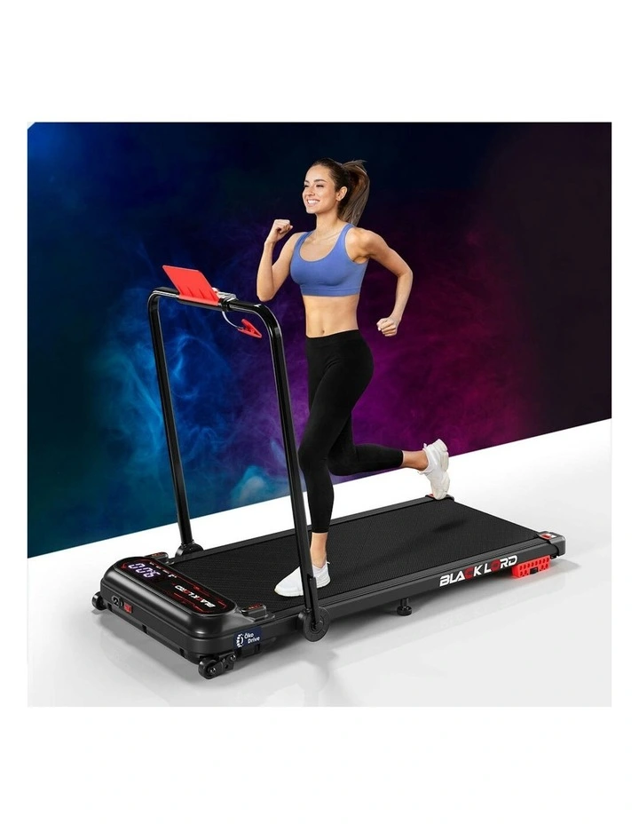 Treadmill Electric Walking Pad Incline Shock Absorbers Foldable in Black image 2