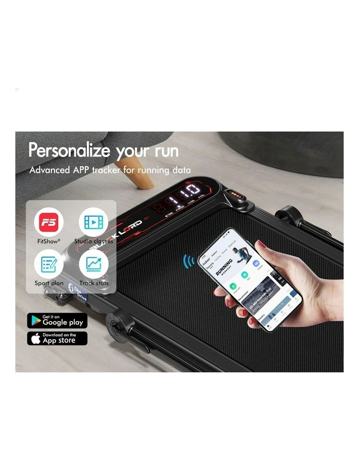 Treadmill Electric Walking Pad Incline Shock Absorbers Foldable in Black image 3