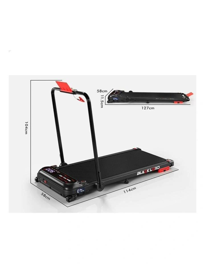 Treadmill Electric Walking Pad Incline Shock Absorbers Foldable in Black image 5