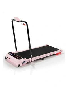 Incline Shock Absorbers Foldable Electric Walking Pad Treadmill in Pink