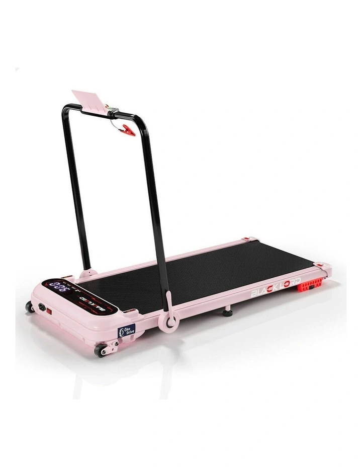 Incline Shock Absorbers Foldable Electric Walking Pad Treadmill in Pink image 1