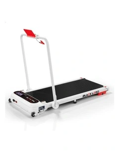 Incline Shock Absorbers Foldable Electric Walking Pad Treadmill in White