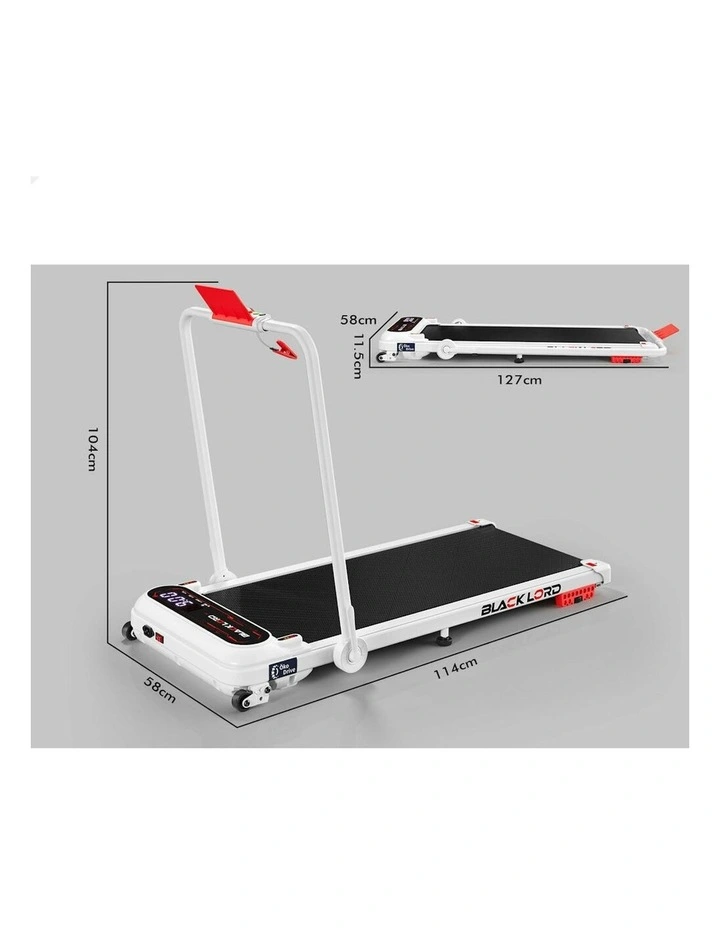 Incline Shock Absorbers Foldable Electric Walking Pad Treadmill in White image 5