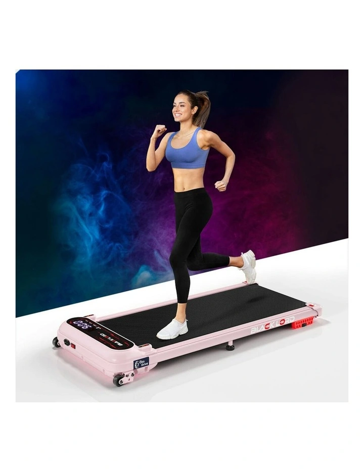 Incline Shock Absorbers Gym Electric Walking Pad Treadmill in Pink image 2