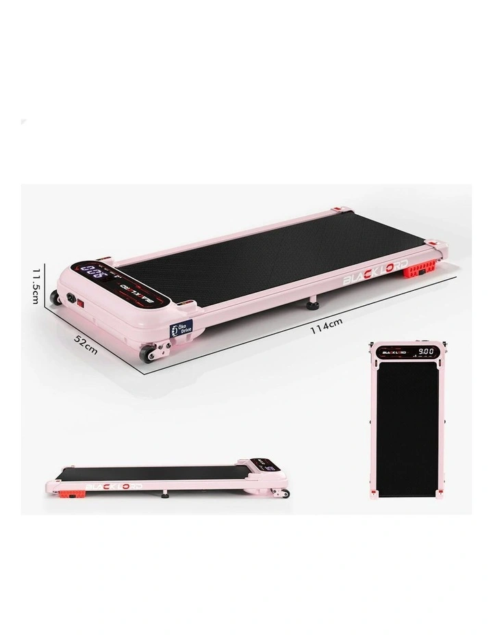 Incline Shock Absorbers Gym Electric Walking Pad Treadmill in Pink image 5