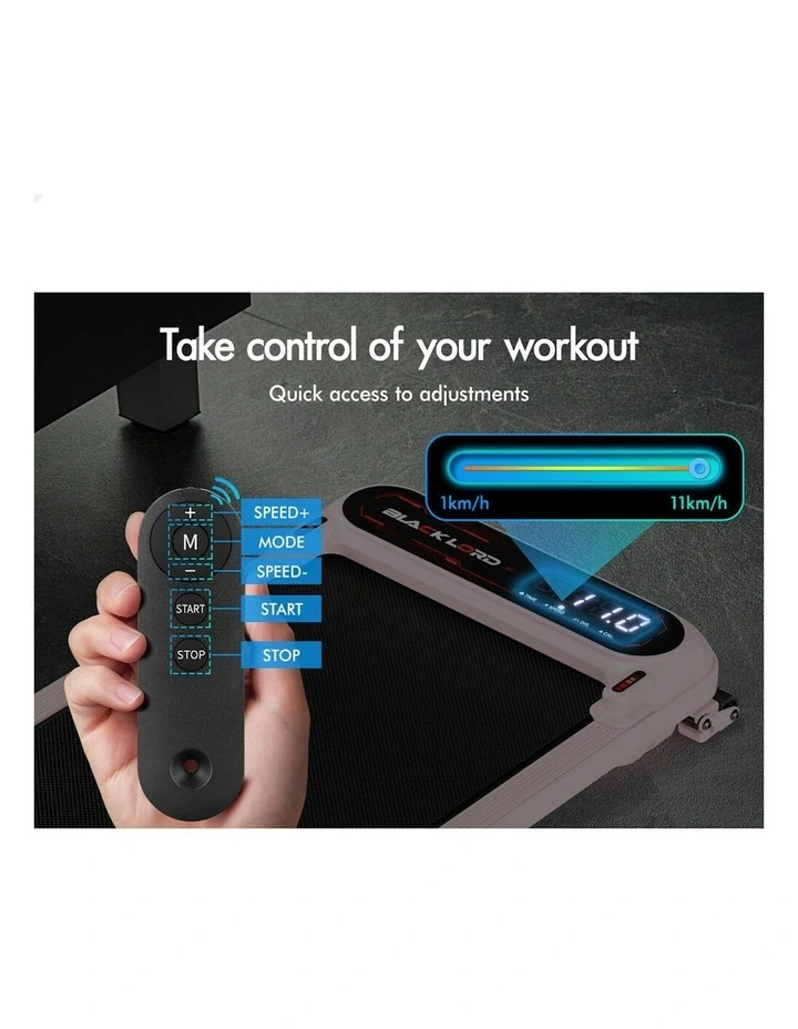 Incline Shock Absorbers Gym Electric Walking Pad Treadmill in Pink image 6