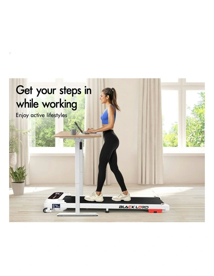 Treadmill Electric Walking Pad Incline Shock Absorbers Gym in White image 5