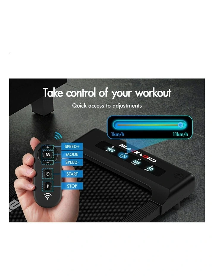 Electric Walking Pad Under Desk Foldable Gym Treadmill 400mm in Black image 6