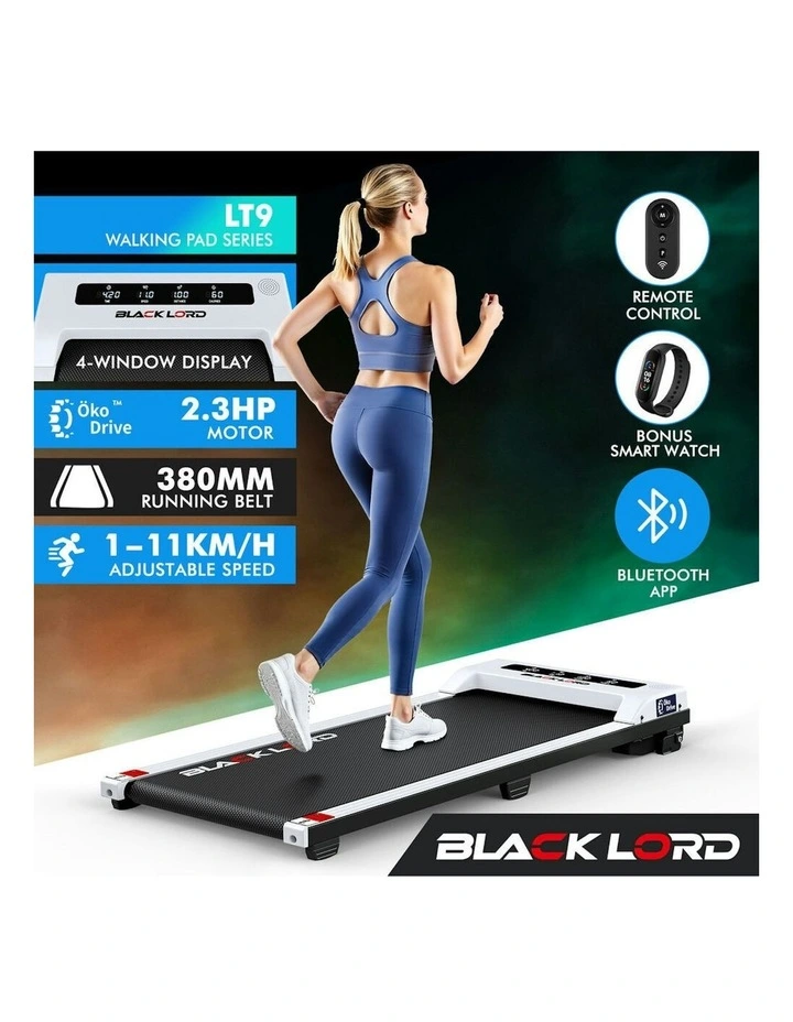 Electric Walking Pad Under Desk Home Office Fitness Treadmill in White image 3