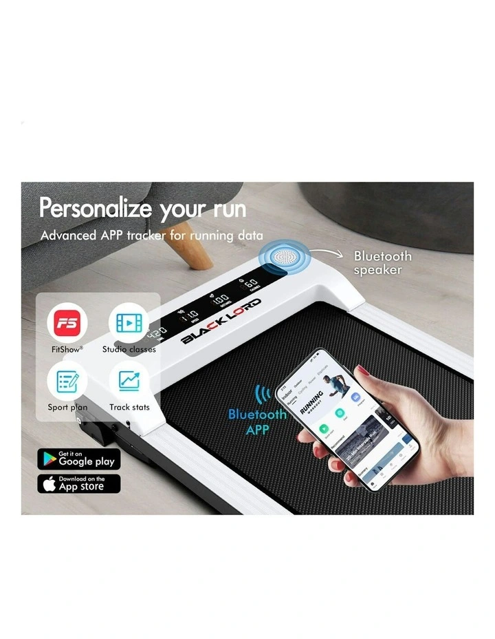 Electric Walking Pad Under Desk Home Office Fitness Treadmill in White image 4