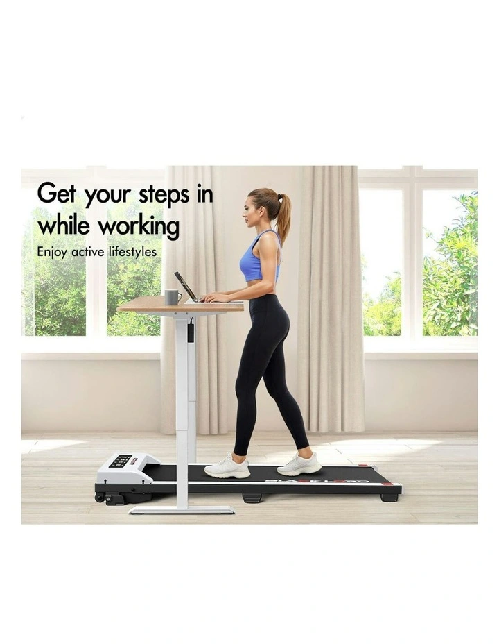 Electric Walking Pad Under Desk Home Office Fitness Treadmill in White image 5