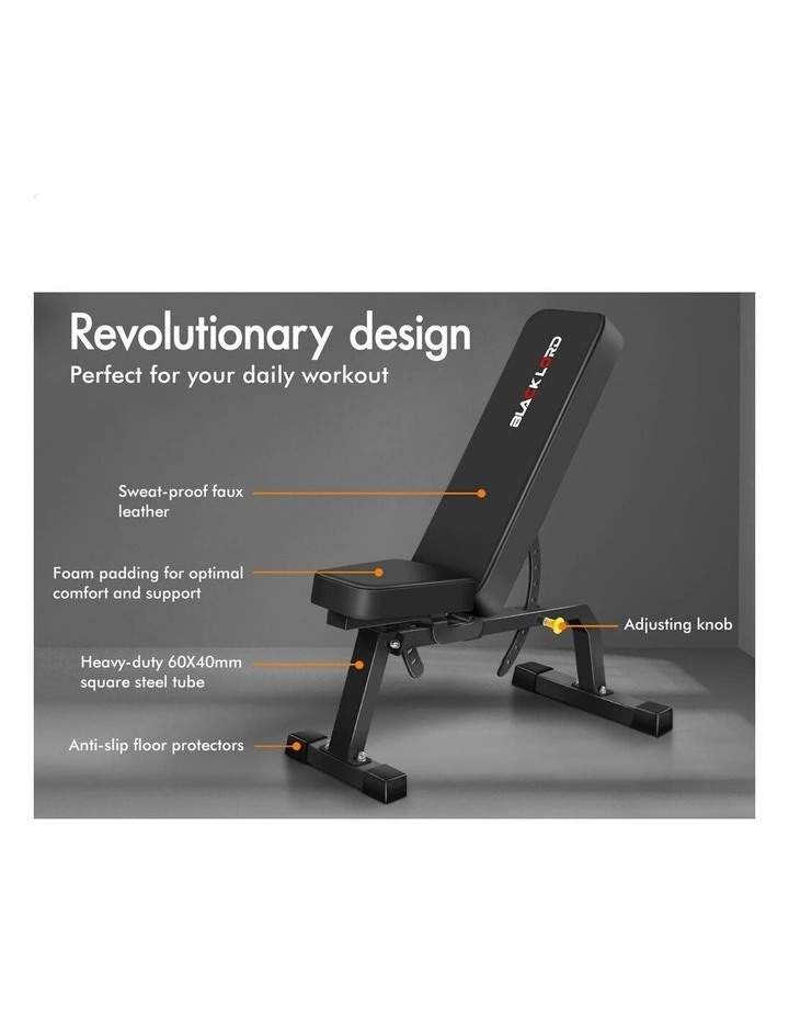 Flat Incline Press Fitness Gym FID Bench in Black image 3