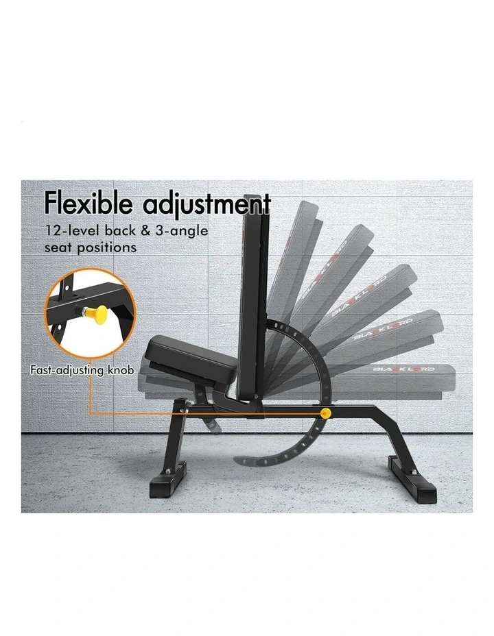 Flat Incline Press Fitness Gym FID Bench in Black image 5