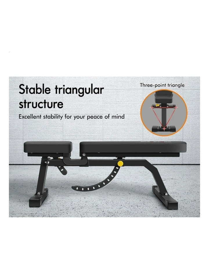 Flat Incline Press Fitness Gym FID Bench in Black image 6