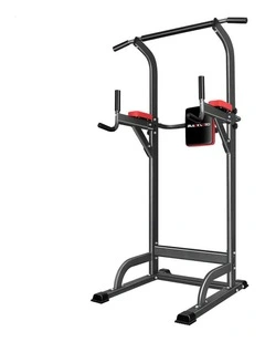 Power Tower Chin Up Weight Bench in Black