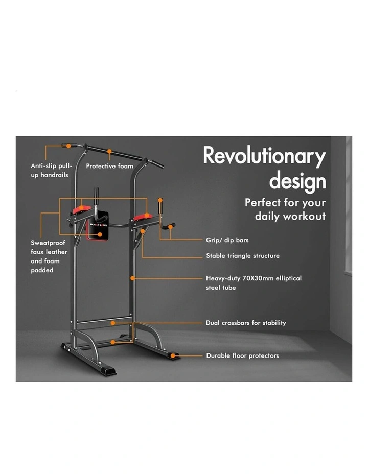 Power Tower Chin Up Weight Bench in Black image 5
