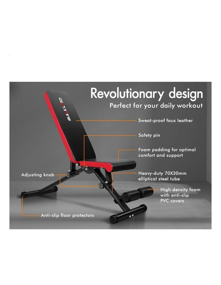 Weight Bench FID Bench Fitness Flat Incline Decline Press Gym in Black image 3