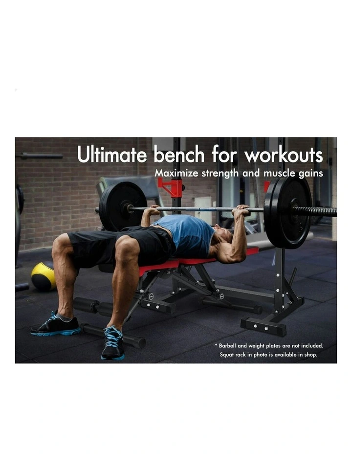 Weight Bench FID Bench Fitness Flat Incline Decline Press Gym in Black image 4