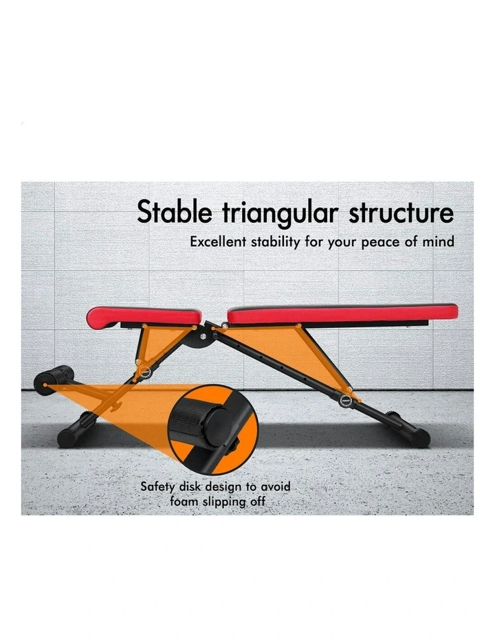 Weight Bench FID Bench Fitness Flat Incline Decline Press Gym in Black image 6