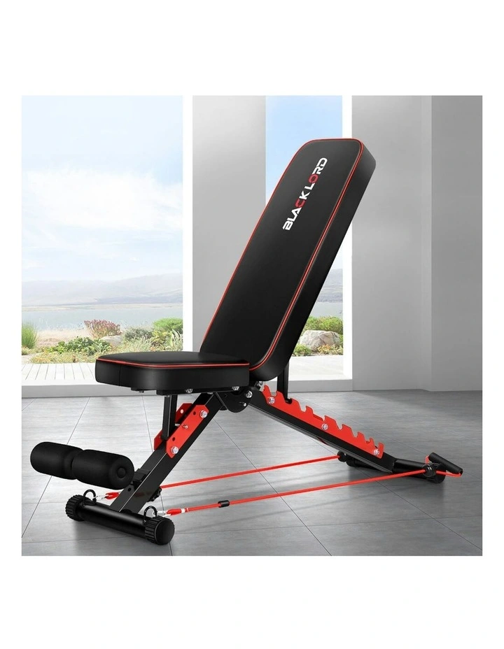 Adjustable Flat Incline Decline Sit-up Weight Bench in Black image 2