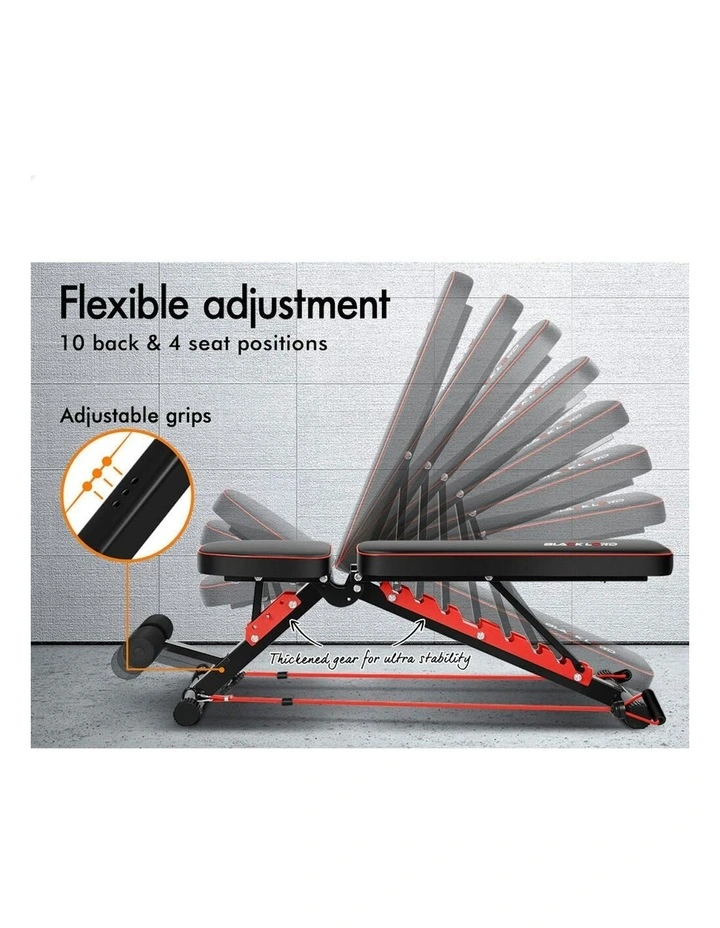 Adjustable Flat Incline Decline Sit-up Weight Bench in Black image 4
