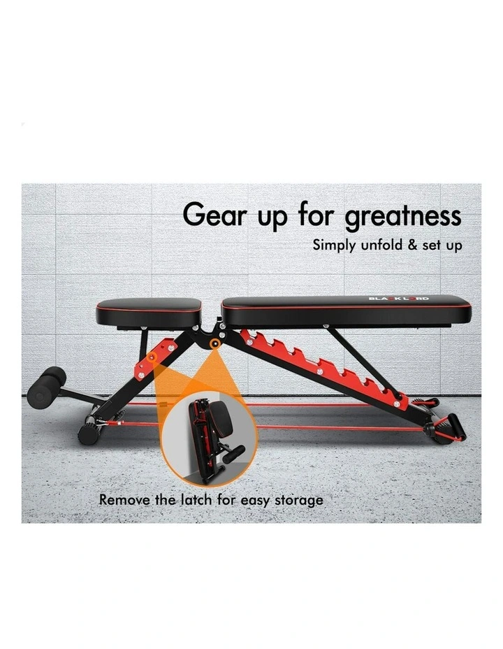 Adjustable Flat Incline Decline Sit-up Weight Bench in Black image 6