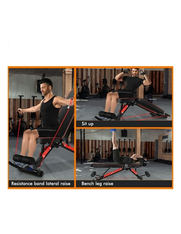 Adjustable Flat Incline Decline Sit-up Weight Bench in Black image 7