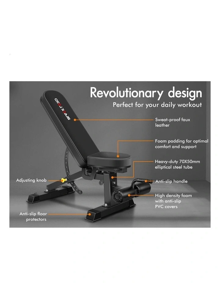 Commercial Weight FID Flat Bench in Black image 3
