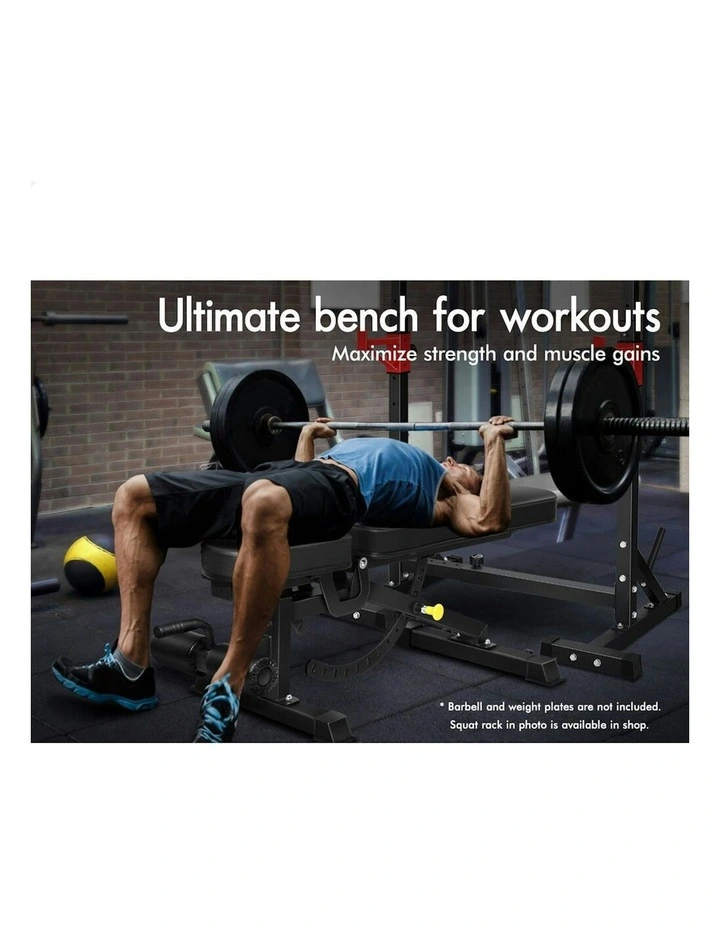 Commercial Weight FID Flat Bench in Black image 4