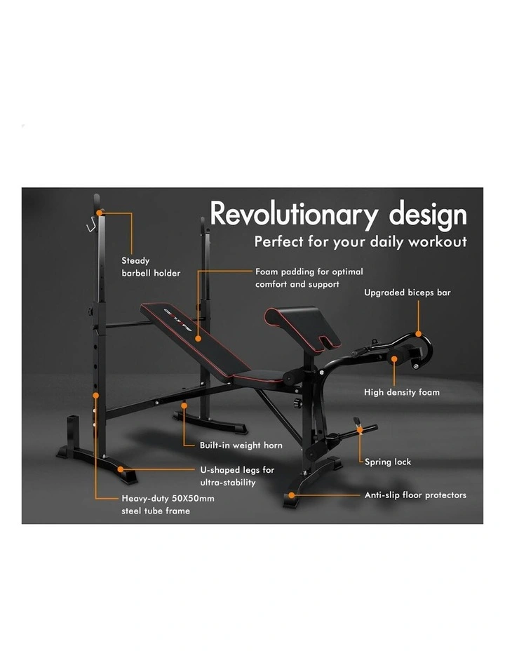 10in1 Press Multi-Station Weight Bench in Black image 3