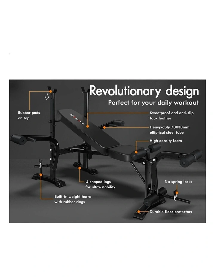 8 in1 Press Multi-Station Weight Bench in Black image 3