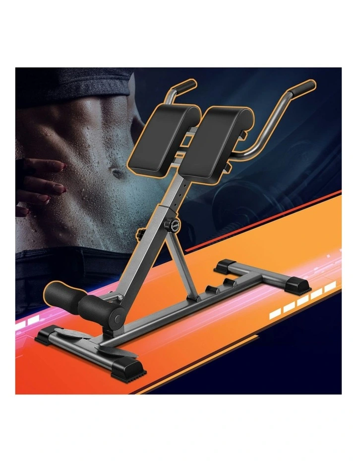 Roman Chair Back Hyperextension AB Workout Fitness in Black image 2