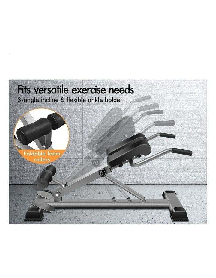 Roman Chair Back Hyperextension AB Workout Fitness in Black image 4