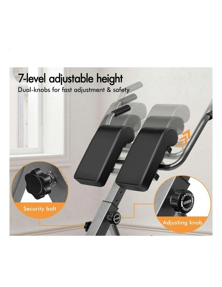 Roman Chair Back Hyperextension AB Workout Fitness in Black image 5