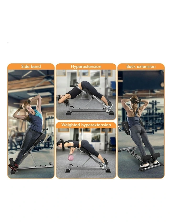 Roman Chair Back Hyperextension AB Workout Fitness in Black image 6