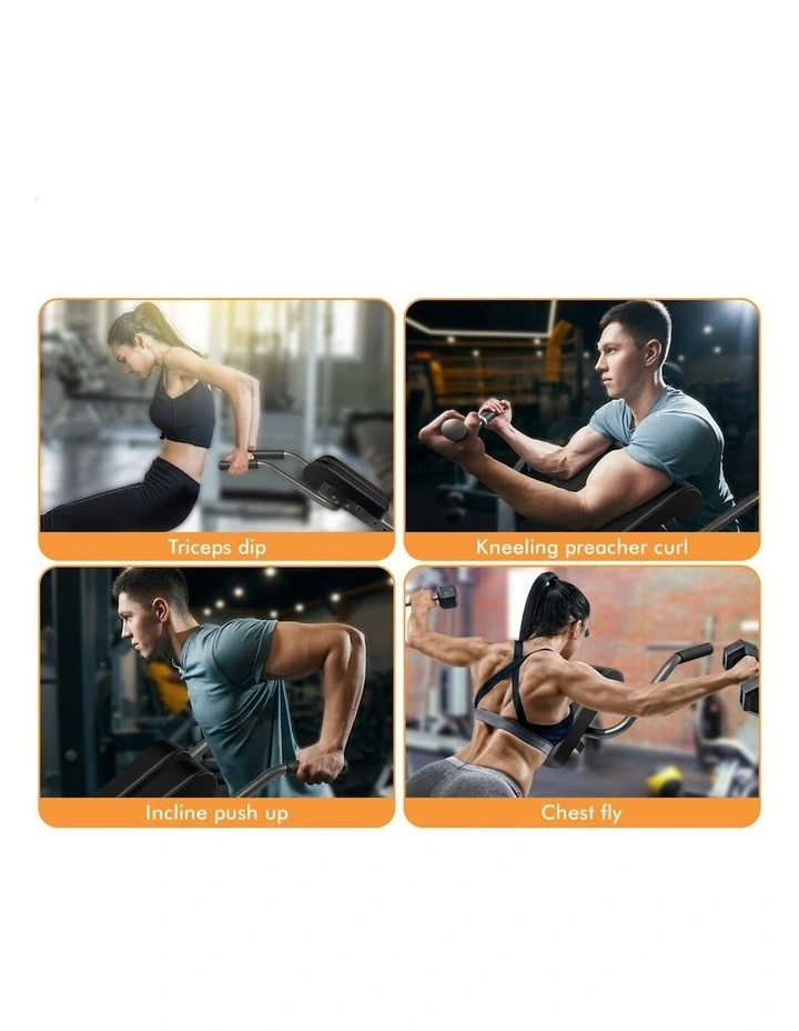 Roman Chair Back Hyperextension AB Workout Fitness in Black image 7