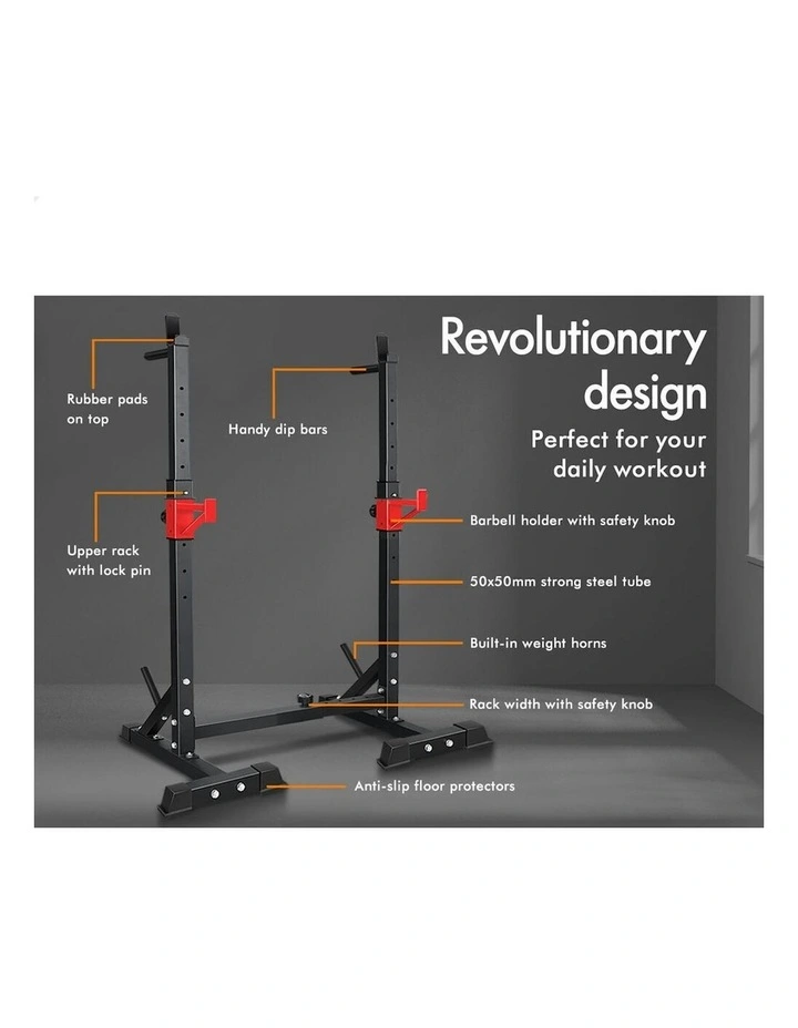 Adjustable Squat Rack in Black image 3