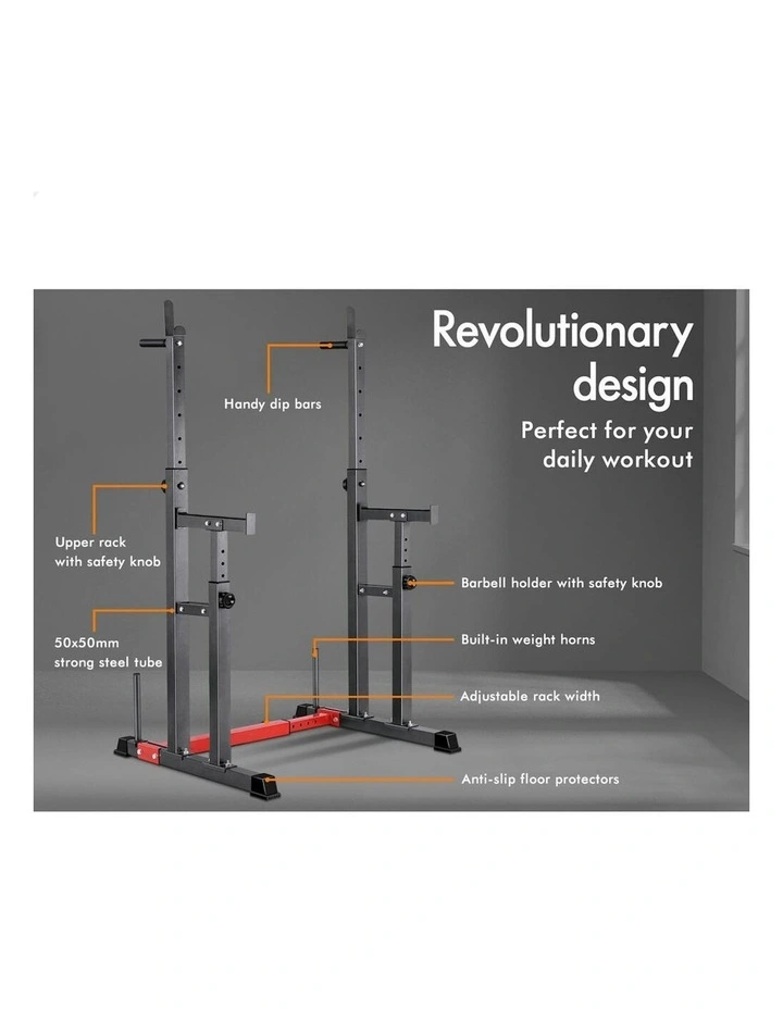 BLACK LORD Squat Rack Adjustable Barbell Rack Weight Bench Press Weight Lifting Gym image 3