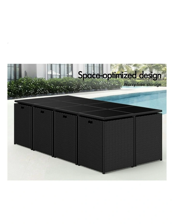 Outdoor Dining Set 13 Pieces in Black image 5