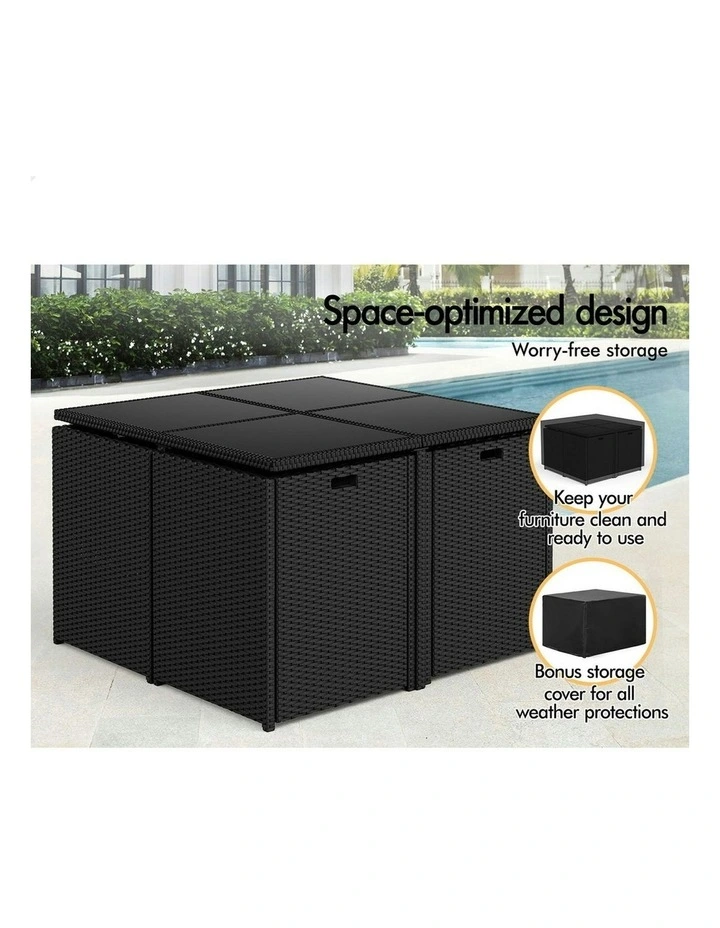 Outdoor Dining Set 5 Pieces in Black image 5